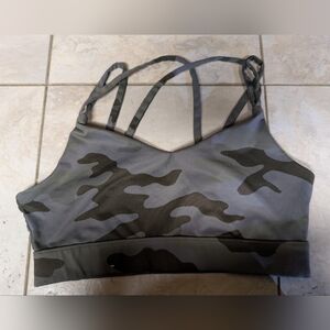 Aero Camo Strappy Sports Bra
